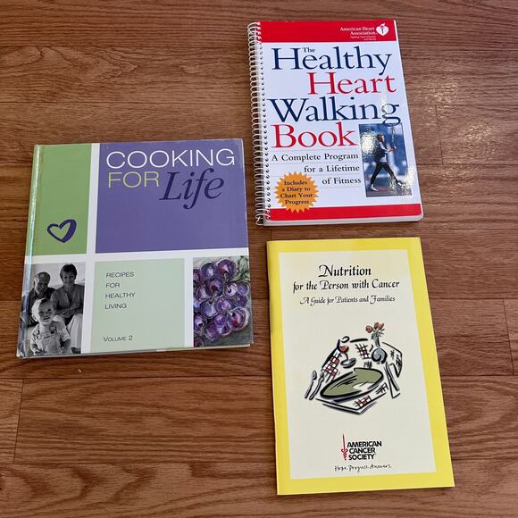 Lot of 3 Cookbooks Healthy Living American Cancer Society Cookbook Heart Health - Picture 1 of 7
